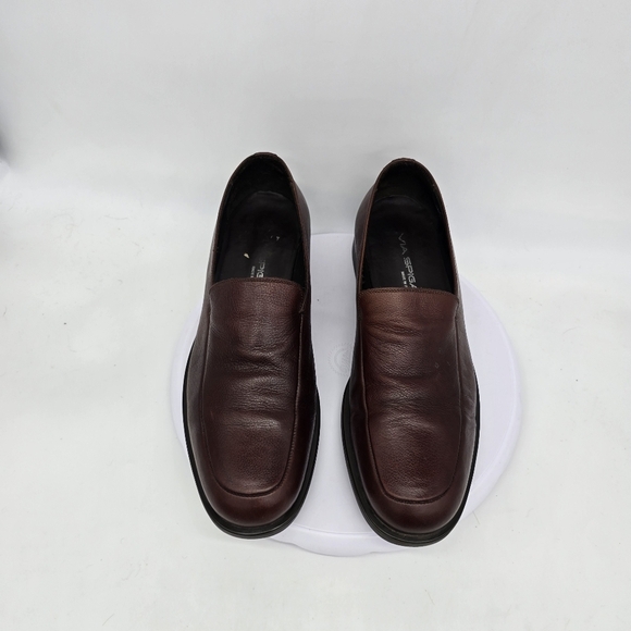 Via Spiga Dress Shoe Men's 11 Loafers Slip On Brown Made In Italy - Picture 5 of 10
